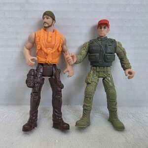 2 Vintage Chap Mei Soldier Figures Men Poseable Western